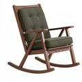 Sedia a dondolo 67 x 90 x 100 cm in legno e tessuto verde stile retrò