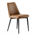 Sedia da pranzo 47 x 57 x 85 cm in similpelle marrone con gambe nere stile moderno