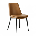 Sedia da pranzo 47 x 58 x 86 cm in effetto pelle marrone con gambe in metallo stile moderno