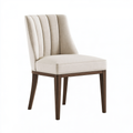 Sedia da pranzo 45 x 55 x 90 cm in tessuto beige con gambe in legno stile moderno