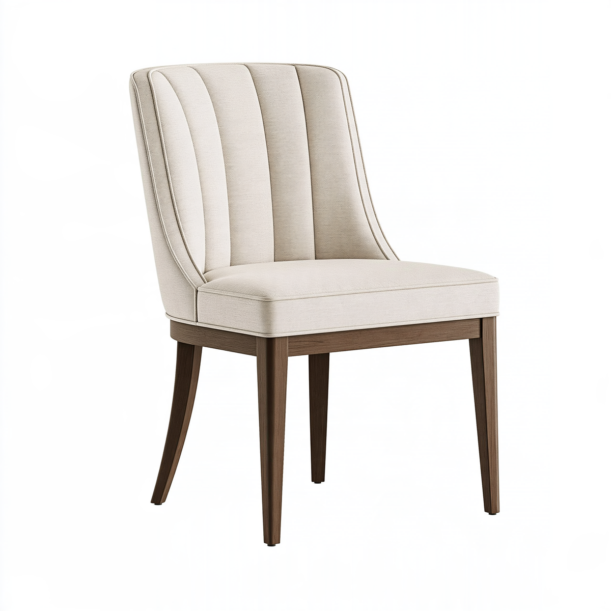 Sedia da pranzo 48 x 62 x 92 cm in tessuto beige e legno marrone stile moderno