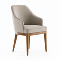 Sedia imbottita 60 x 65 x 88 cm in tessuto beige con gambe in legno - stile moderno