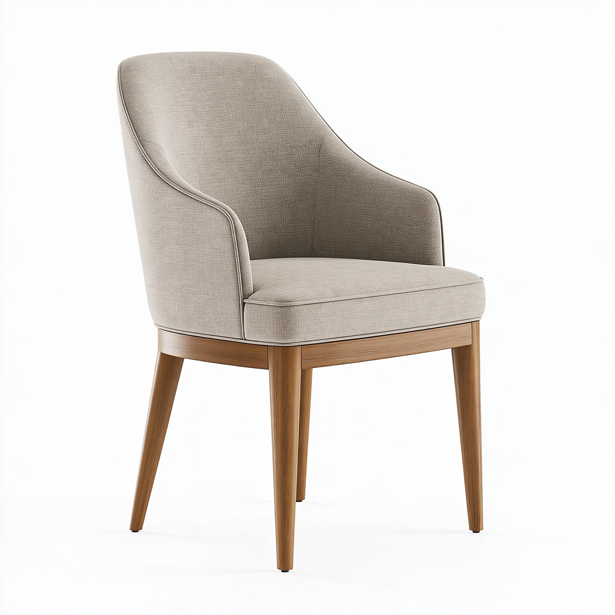 Sedia imbottita 60 x 65 x 88 cm in tessuto beige con gambe in legno - stile moderno