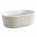 Vasca da bagno ovale 170 x 80 x 58 cm in materiale composito bianco - freestanding moderna con superficie scanalata