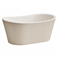 Vasca da bagno ovale 170 x 80 x 58 cm in acrilico bianco e beige - freestanding moderna