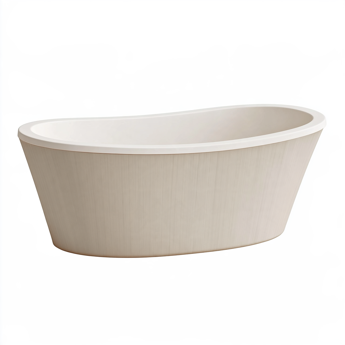 Vasca da bagno freestanding ovale 170 x 80 x 58 cm in acrilico bianco/beige stile moderno