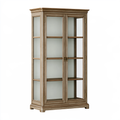 Vetrina 100 x 45 x 200 cm in legno marrone con ante in vetro stile classico