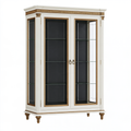 Vetrina 120 x 45 x 210 cm in legno e vetro bianco e oro - stile classico a 2 ante