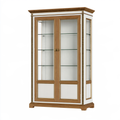 Vetrina 100 x 45 x 200 cm in legno e vetro marrone bianco stile classico